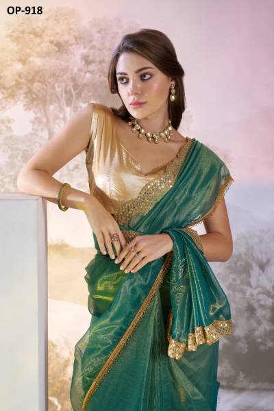LAXMINAM OP-918 DESIGNER TWILL NET SAREE WHOLESALER IN INDIA